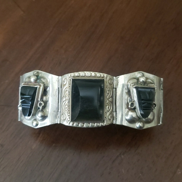 vintage Sterling Silver Stone Bracelet - Picture 3 of 16